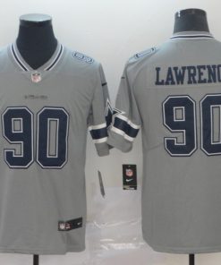 Men's Dallas Cowboys #90 Demarcus Lawrence Gray Inverted Legend Stitched NFL Jersey