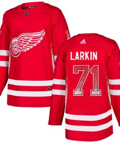 Men's Detroit Red Wings #71 Dylan Larkin Red Drift Fashion Stitched NHL Jersey