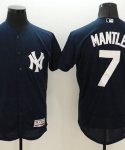Yankees #7 Mickey Mantle Navy Blue Flexbase Authentic Collection Stitched MLB Jersey