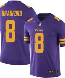 Nike Vikings #8 Sam Bradford Purple Men's Stitched NFL Limited Rush Jersey
