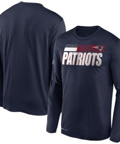 Men's New England Patriots 2020 Navy Sideline Impact Legend Performance Long Sleeve NFL T-Shirt