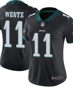 Women's Philadelphia Eagles #11 Carson Wentz Black Super Bowl LII Bound Game Stitched NFL Jersey