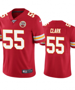 Men's Kansas City Chiefs #55 Frank Clark Red 2019 100th Season Vapor Untouchable Limited Stitched NFL Jersey