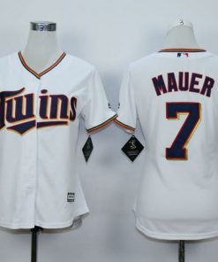 Twins #7 Joe Mauer White Home Women's Stitched MLB Jersey
