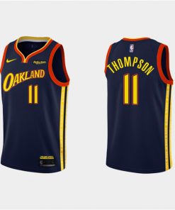 Men's Golden State Warriors #11 Klay Thompson 2020-21 City Edition Navy Stitched NBA Jersey