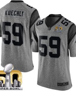 Nike Panthers #59 Luke Kuechly Gray Super Bowl 50 Men's Stitched NFL Limited Gridiron Gray Jersey