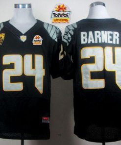 Ducks #24 Kenjon Barner Black Elite PAC-12 Patch Tostitos Fiesta Bowl Stitched NCAA Jersey