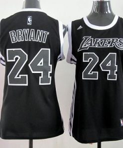 Lakers #24 Kobe Bryant Black/White Women's Fashion Stitched NBA Jersey