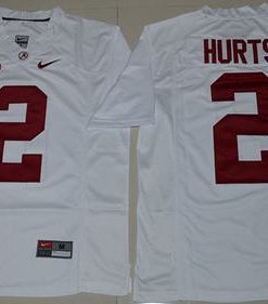 Crimson Tide #2 Jalen Hurts White Limited Stitched NCAA Jersey