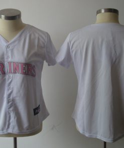 Mariners Blank White With Pink No. Women's Fashion Stitched MLB Jersey