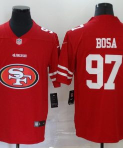 Men's San Francisco 49ers #97 Nick Bosa Red 2020 Team Big Logo Limited Stitched Jersey