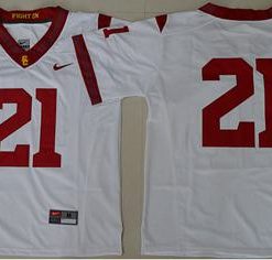 Trojans #21 Adoree' Jackson White PAC-12 C Patch Stitched NCAA Jersey