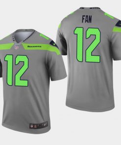 Men's Seattle Seahawks #12 Fan Gray Inverted Legend Jersey