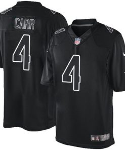 Nike Raiders #4 Derek Carr Black Men's Stitched NFL Impact Limited Jersey