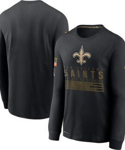Men's New Orleans Saints 2020 Grey Sideline Impact Legend Performance Long Sleeve NFL T-Shirt