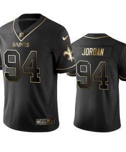 Men's New Orleans Saints #94 Cameron Jordan Black 2019 Golden Edition Limited Stitched NFL Jersey