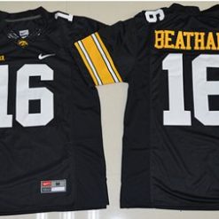 Hawkeyes #16 C. J. Beathard Black Stitched NCAA Jersey