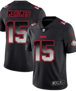 Men's Kansas City Chiefs #15 Patrick Mahomes 2019 Black Smoke Fashion Limited Stitched NFL Jersey
