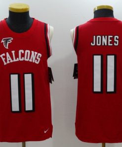 Men's  Atlanta Falcons #11 Julio Jones Red Team Color Stitched NFL Limited Tank Top Jersey