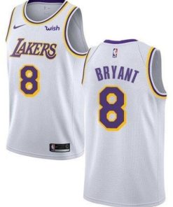 Men's Los Angeles Lakers #8 Kobe Bryant White Stitched NBA Jersey
