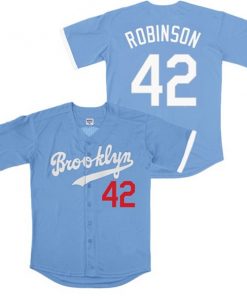 Men's Los Angeles Dodgers #42 Jackie Robinson Throwback Blue Cool Base Stitched MLB Jersey
