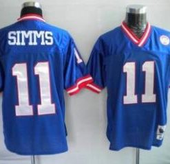 Mitchell and Ness Giants #11 Phil Simms Stitched Blue NFL Jersey