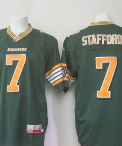 Eskimos #7 Kenny Stafford Green Stitched CFL Jersey