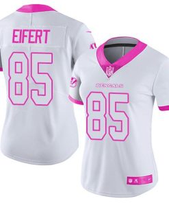 Nike Bengals #85 Tyler Eifert White/Pink Women's Stitched NFL Limited Rush Fashion Jersey