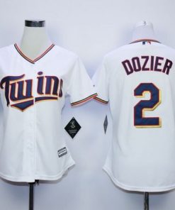 Twins #2 Brian Dozier White Home Women's Stitched MLB Jersey