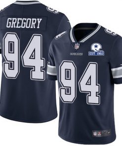 Men's Dallas Cowboys #94 Randy Gregory Navy With Est 1960 Patch Limited Stitched NFL Jersey