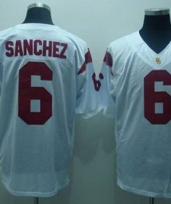 Trojans #6 Mark Sanchez White Stitched NCAA Jersey