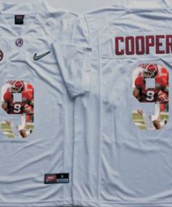 Crimson Tide #9 Amari Cooper White Player Fashion Stitched NCAA Jersey