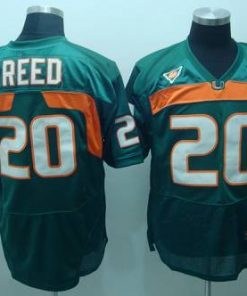 Hurricanes #20 Ed Reed Green Stitched NCAA Jerseys