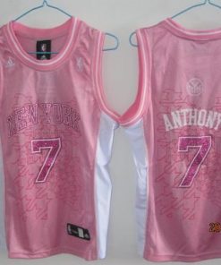 Knicks #7 Carmelo Anthony Pink Women Fashion Stitched NBA Jersey