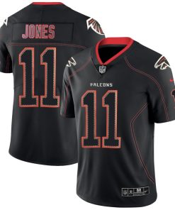 Men's  Falcons #11 Julio Jones  NFL 2018 Lights Out Black Color Rush Limited Jersey