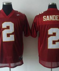 Seminoles #2 Deion Sanders Red Stitched NCAA Jersey