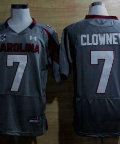 South Carolina #7 Javedeon Clowney Grey SEC Patch Stitched NCAA Jersey