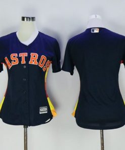 Astros Blank Navy Blue Women's Alternate Stitched MLB Jersey