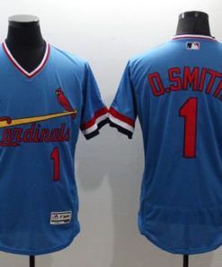 Cardinals #1 Ozzie Smith Light Blue Flexbase Authentic Collection Cooperstown Stitched MLB Jersey