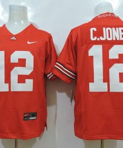 Buckeyes #12 Cardale Jones Red Limited Stitched NCAA Jersey