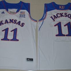 Jayhawks #11 Josh Jackson White Basketball Authentic Stitched NCAA Jersey