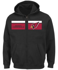 Men's Arizona Cardinals Black Majestic Touchback Full-Zip 2018 NFL Hoodie