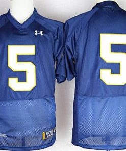 Fighting Irish #5 Everett Golson Navy Blue Shamrock Series Stitched NCAA Jersey