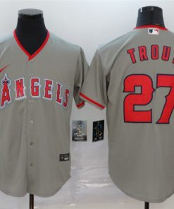 Angels 27 Mike Trout Gray 2020 Nike Cool Base Jersey