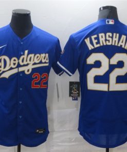 Dodgers 22 Clayton Kershaw Blue Nike 2021 Gold Program Flexbase Jersey