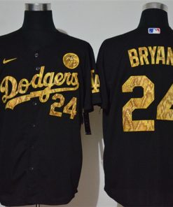 Dodgers 24 Kobe Bryant Black Gold 2020 Nike KB Cool Base Jersey