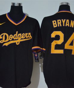 Dodgers 24 Kobe Bryant Black Nike Throwback Cool Base Jersey