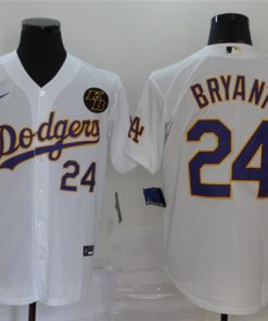 Dodgers 24 Kobe Bryant White 2020 Nike KB Cool Base Jerseys1