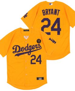 Dodgers 24 Kobe Bryant Yellow 2020 Nike KB Cool Base Jersey