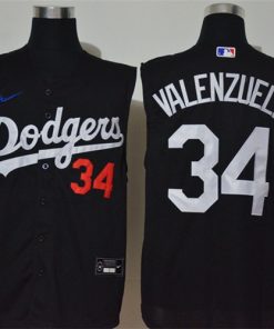 Dodgers 34 Fernando Valenzuela Black Nike Cool Base Sleeveless Jersey